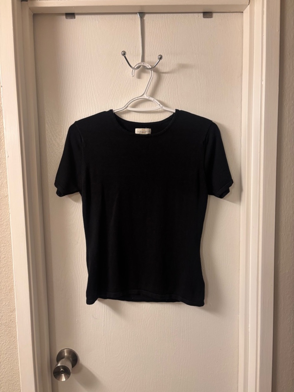 Women's Black Crewneck Short Sleeve Tee